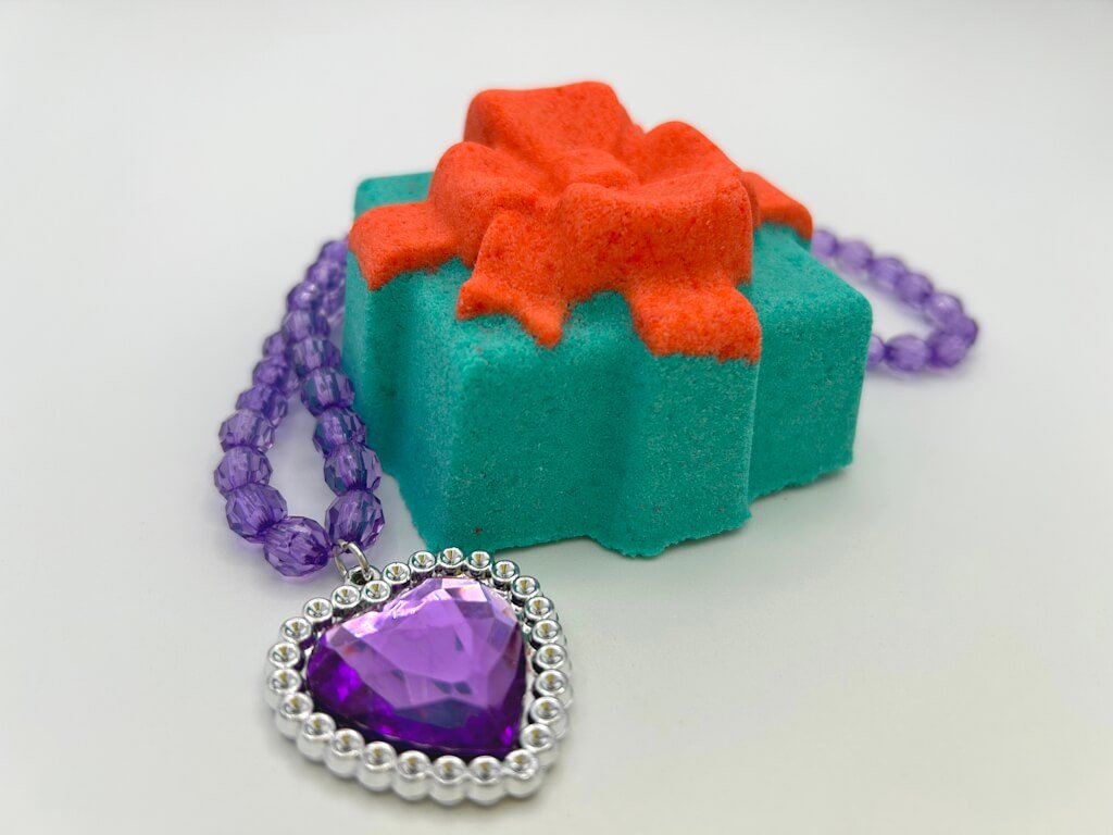 Gift Box Bath Bomb with Princess Necklace Inside - Berwyn Betty's Bath & Body Shop