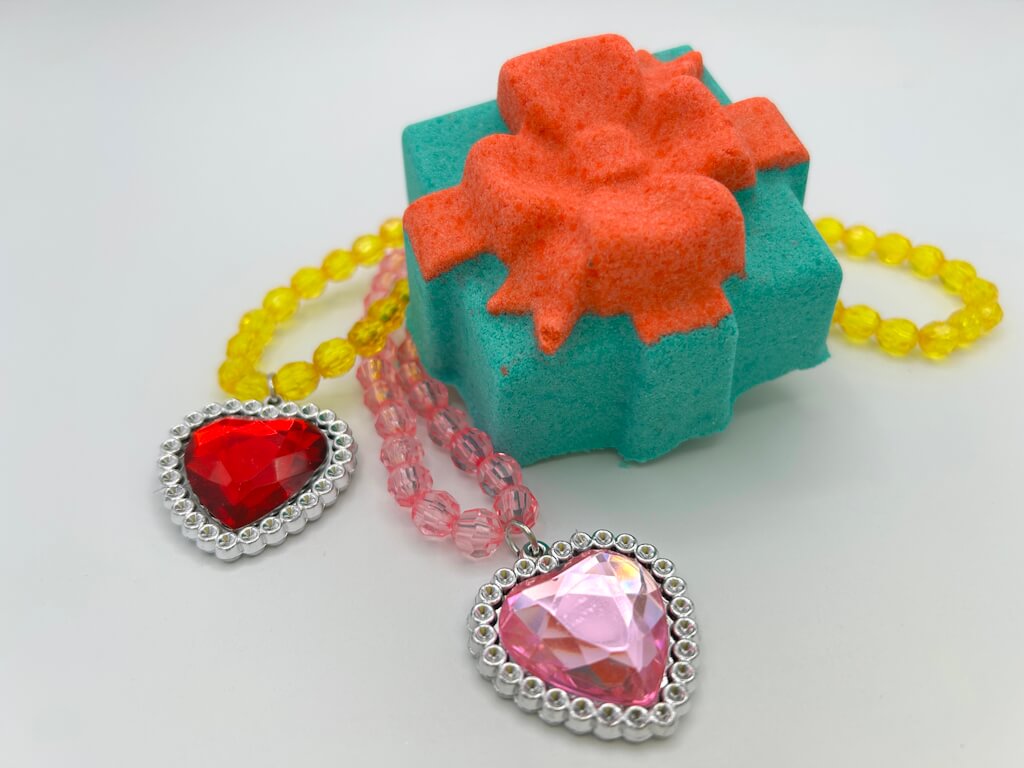 Gift Box Bath Bomb with Princess Necklace Inside - Berwyn Betty's Bath & Body Shop