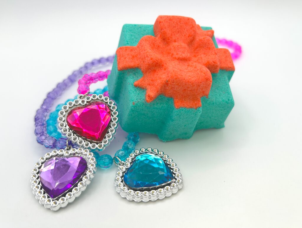 Gift Box Bath Bomb with Princess Necklace Inside - Berwyn Betty's Bath & Body Shop