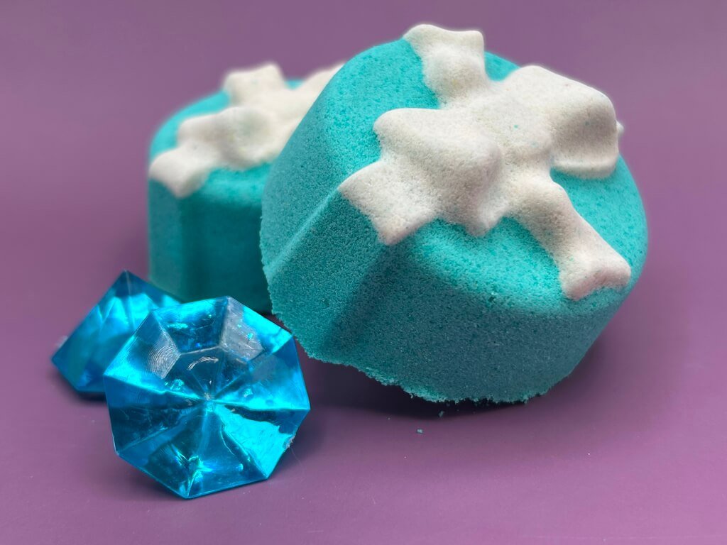 Gift Box with Bow Bath Bomb with Large Plastic Gem Inside - Berwyn Betty's Bath & Body Shop