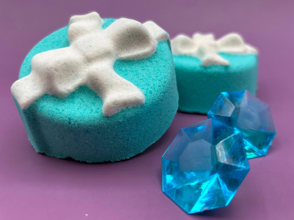 Gift Box with Bow Bath Bomb with Large Plastic Gem Inside - Berwyn Betty's Bath & Body Shop