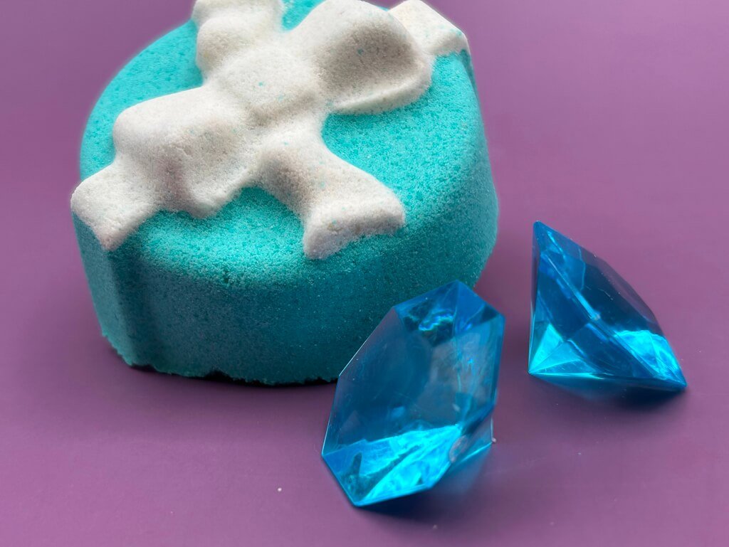 Gift Box with Bow Bath Bomb with Large Plastic Gem Inside - Berwyn Betty's Bath & Body Shop