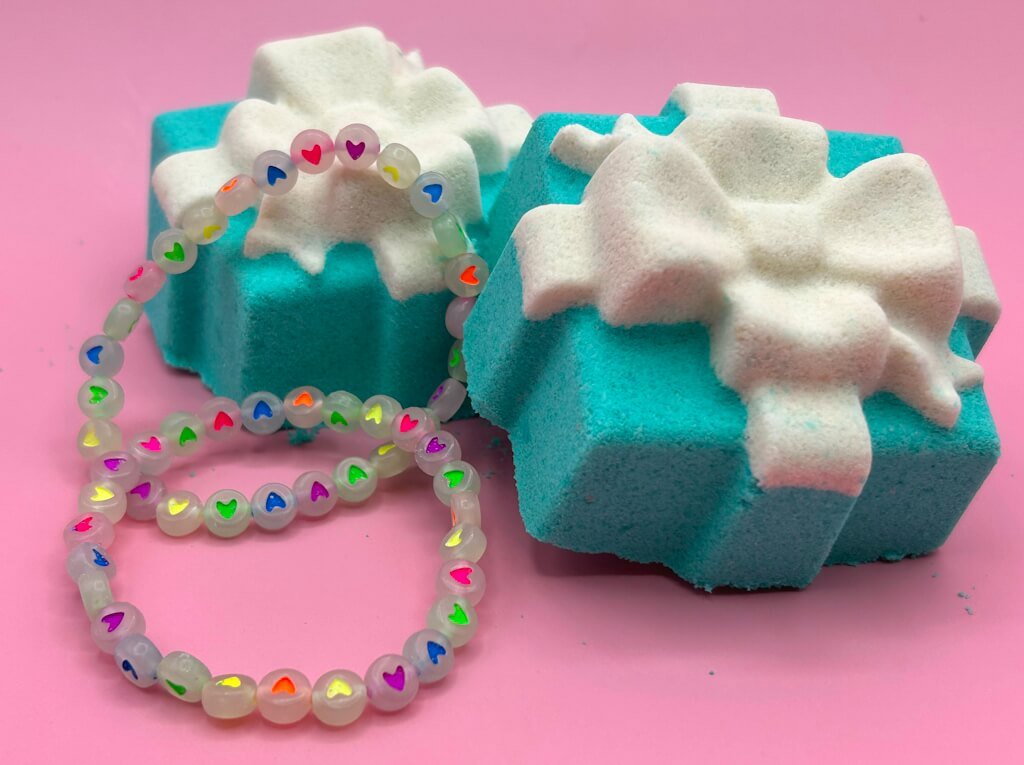 Gift Box with Bow Kids Bath Bomb with Toy Bracelet Inside - Berwyn Betty's Bath & Body Shop