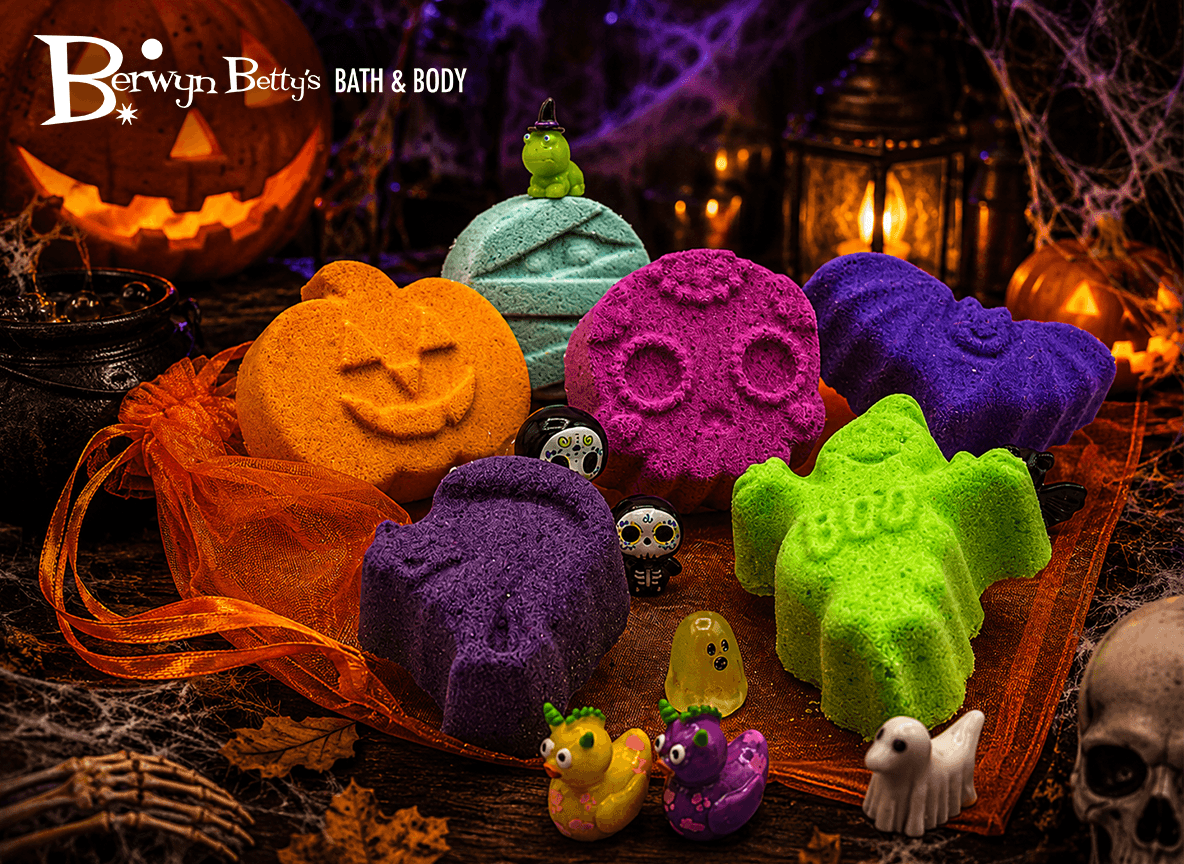 Halloween Bath Bomb Gift Bag for Kids – 6 Count with Surprise Toys Inside - Berwyn Betty's Bath & Body Shop