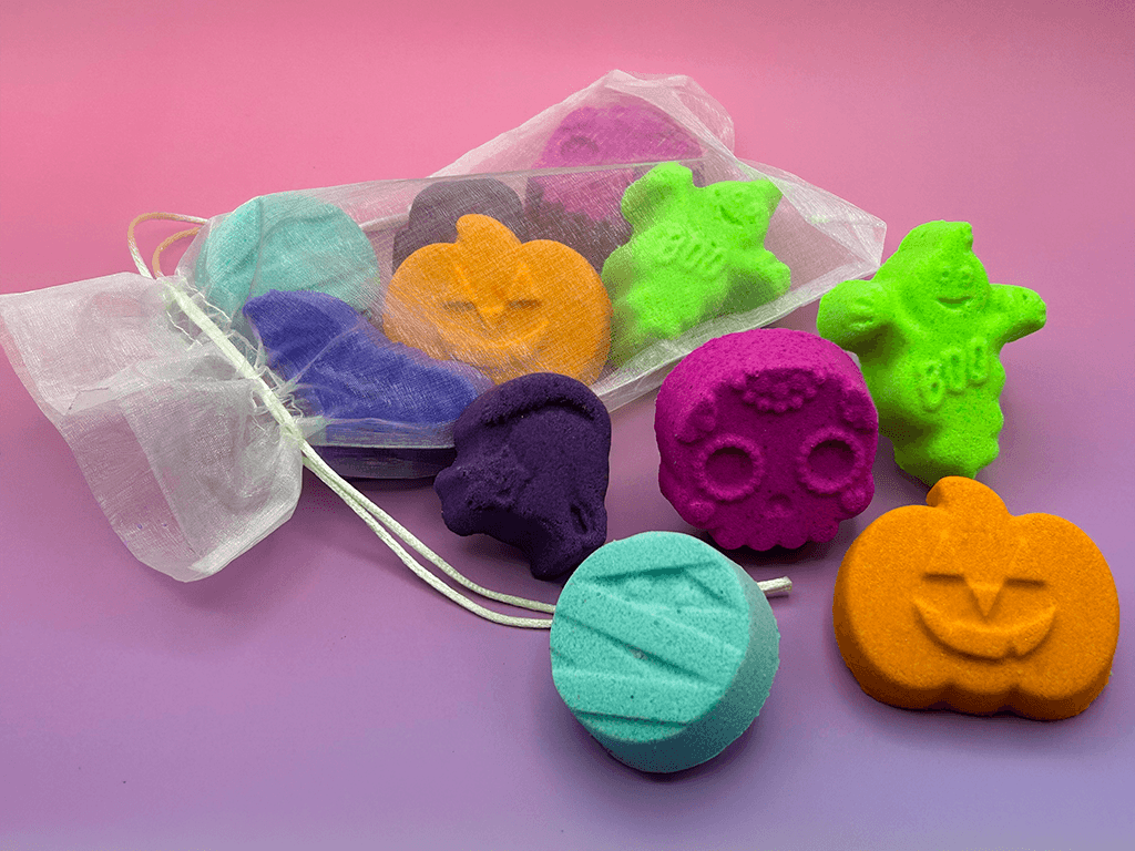 Halloween Bath Bomb Gift Bag for Kids – 6 Count with Surprise Toys Inside - Berwyn Betty's Bath & Body Shop