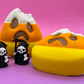 Halloween Bitten Candy Corn Bath Bomb for Kids with Grim Reaper Toy Inside - Berwyn Betty's Bath & Body Shop