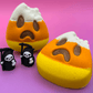 Halloween Bitten Candy Corn Bath Bomb for Kids with Grim Reaper Toy Inside - Berwyn Betty's Bath & Body Shop