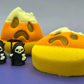 Halloween Bitten Candy Corn Bath Bomb for Kids with Grim Reaper Toy Inside - Berwyn Betty's Bath & Body Shop