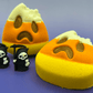 Halloween Bitten Candy Corn Bath Bomb for Kids with Grim Reaper Toy Inside - Berwyn Betty's Bath & Body Shop