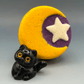 Halloween Crescent Moon Bath Bomb for Kids with Surprise Black Cat Toy Inside - Berwyn Betty's Bath & Body Shop