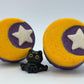 🌙 Halloween Crescent Moon Kids Bath Bomb with Black Cat Toy Inside - Berwyn Betty's Bath & Body Shop