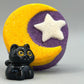 🌙 Halloween Crescent Moon Kids Bath Bomb with Black Cat Toy Inside - Berwyn Betty's Bath & Body Shop
