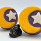 🌙 Halloween Crescent Moon Kids Bath Bomb with Black Cat Toy Inside - Berwyn Betty's Bath & Body Shop