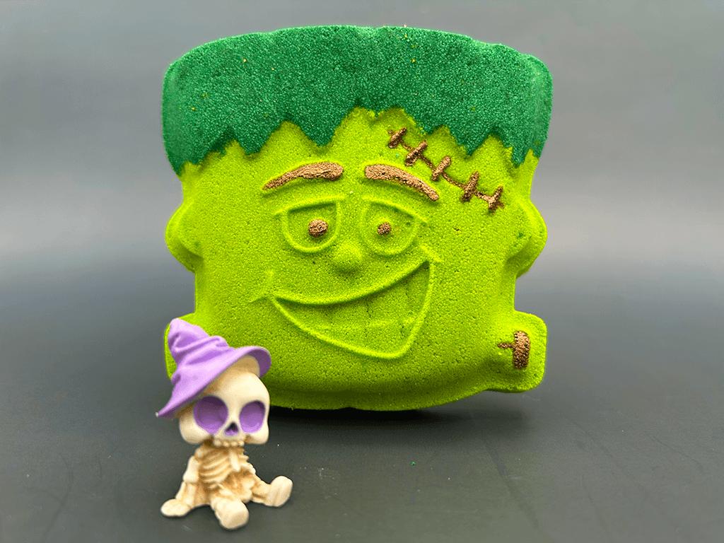 Halloween Frankenstein Bath Bomb for Kids with Cute Halloween Figure Inside - Berwyn Betty's Bath & Body Shop