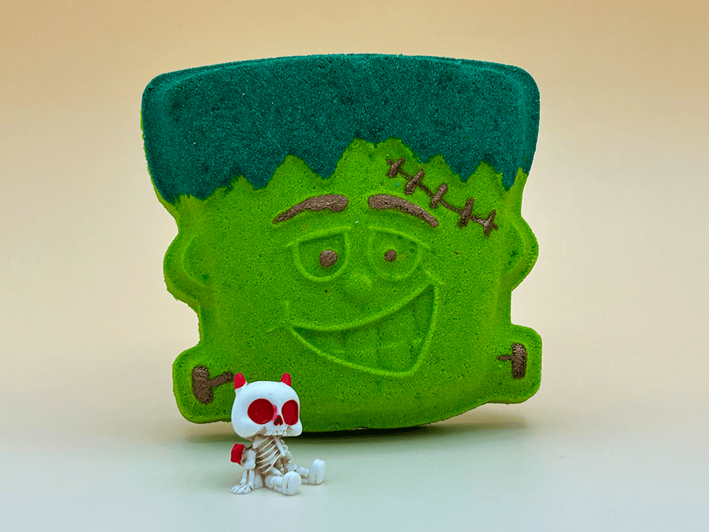 Halloween Frankenstein Bath Bomb for Kids with Cute Halloween Figure Inside - Berwyn Betty's Bath & Body Shop