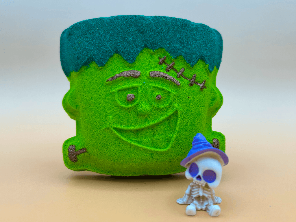 Halloween Frankenstein Bath Bomb for Kids with Cute Halloween Figure Inside - Berwyn Betty's Bath & Body Shop