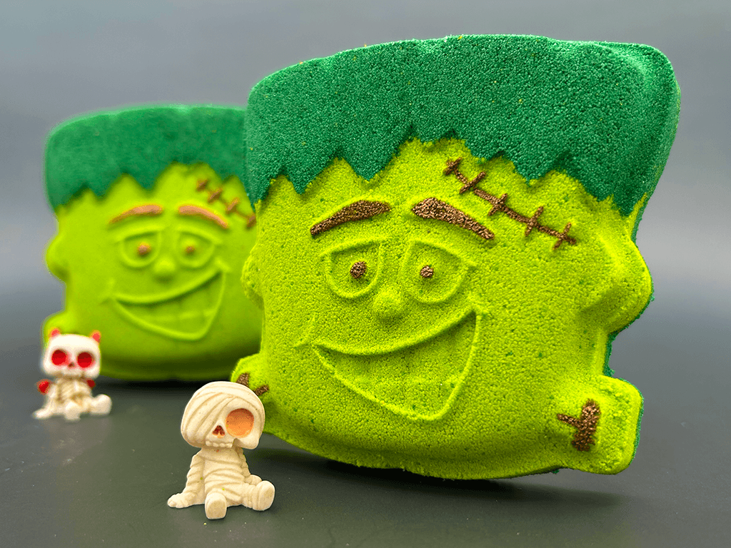 Halloween Frankenstein Bath Bomb for Kids with Cute Halloween Figure Inside - Berwyn Betty's Bath & Body Shop