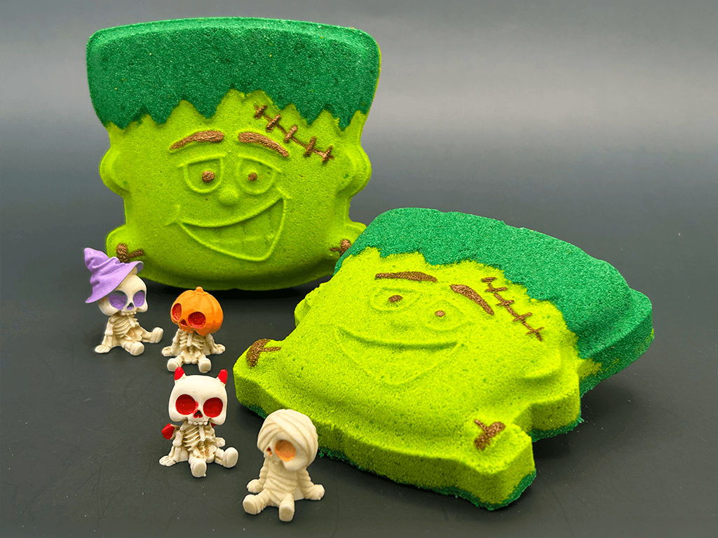 Halloween Frankenstein Bath Bomb for Kids with Cute Halloween Figure Inside - Berwyn Betty's Bath & Body Shop