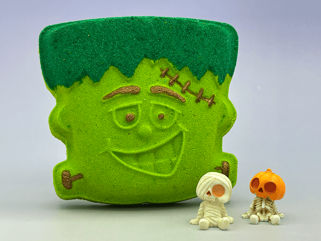 Halloween Frankenstein Bath Bomb for Kids with Cute Halloween Figure Inside - Berwyn Betty's Bath & Body Shop
