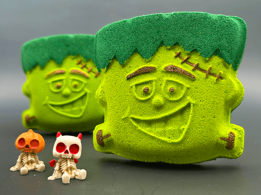 Halloween Frankenstein Bath Bomb for Kids with Cute Halloween Figure Inside - Berwyn Betty's Bath & Body Shop