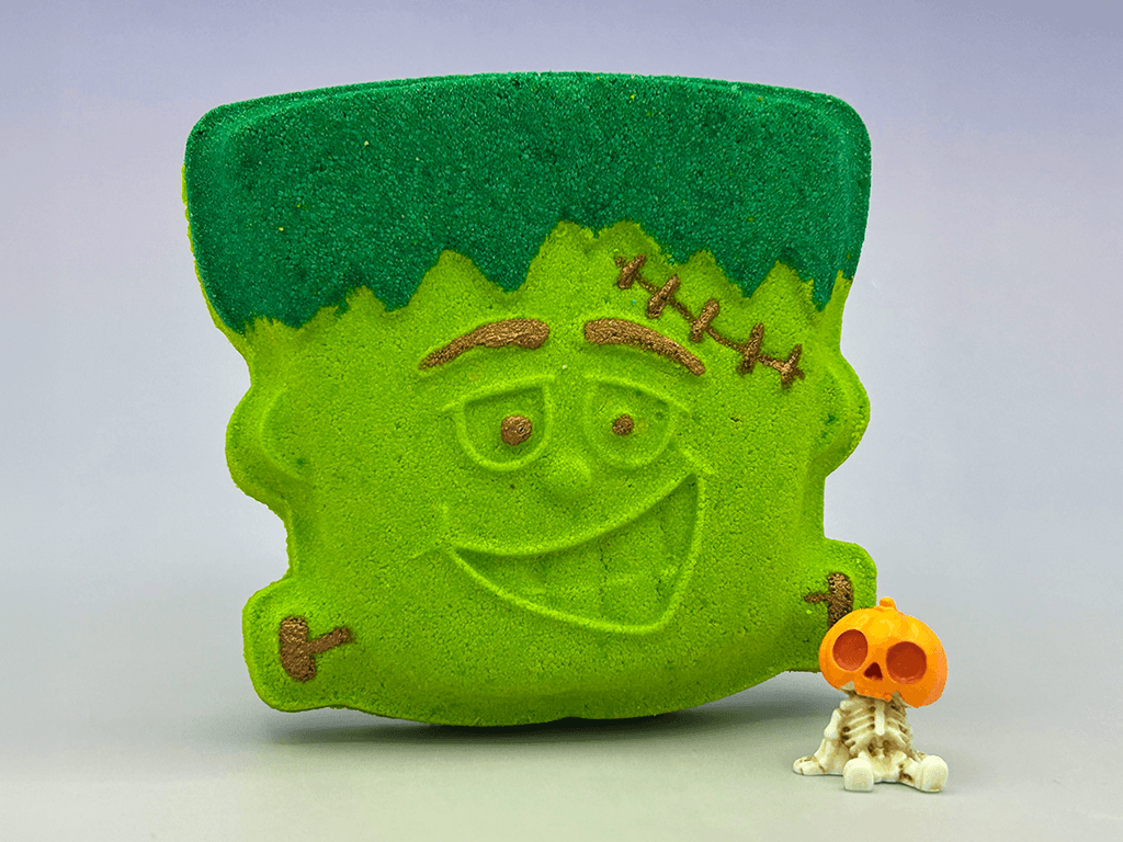 Halloween Frankenstein Bath Bomb for Kids with Cute Halloween Figure Inside - Berwyn Betty's Bath & Body Shop