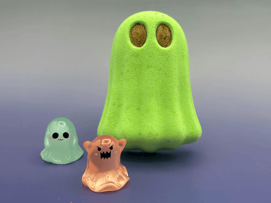 Halloween Glowing Ghost Bath Bomb for Kids with Surprise Luminous Ghost Toy Inside - Berwyn Betty's Bath & Body Shop