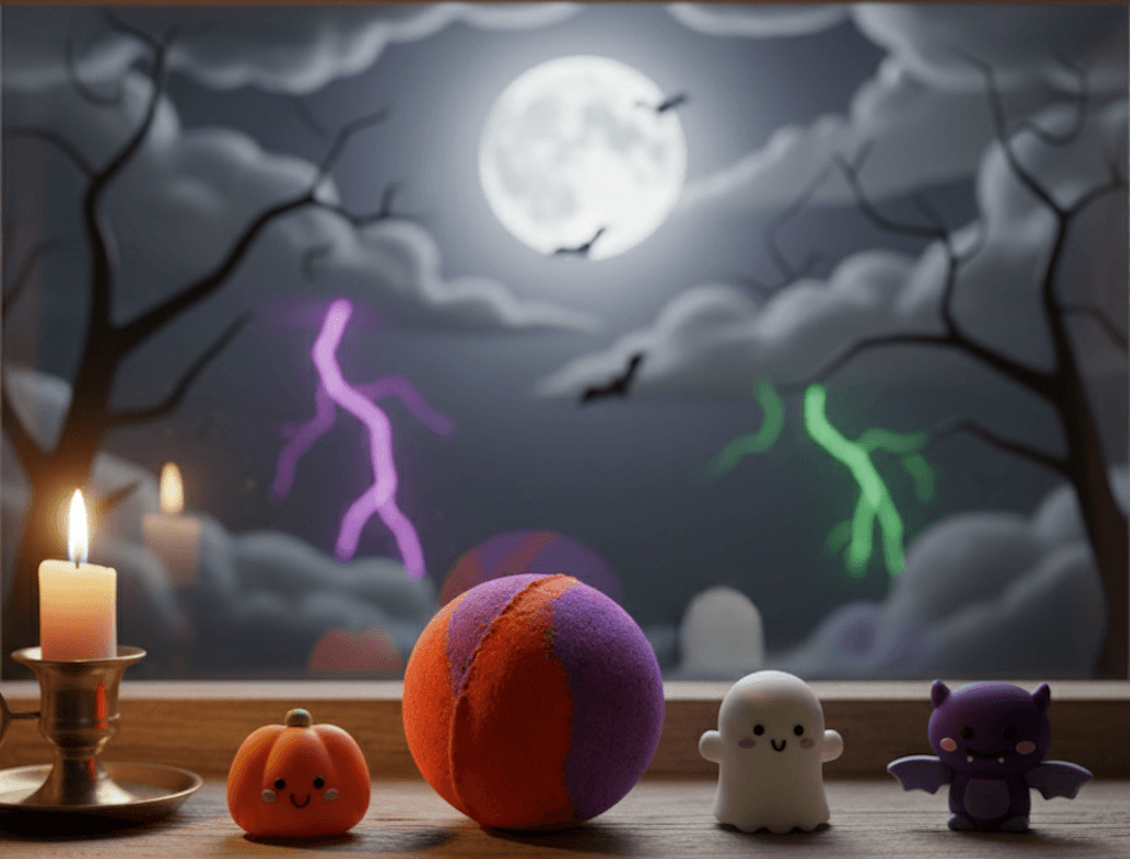 Halloween Kids Bath Bomb with Halloween Figurine Inside - Berwyn Betty's Bath & Body Shop