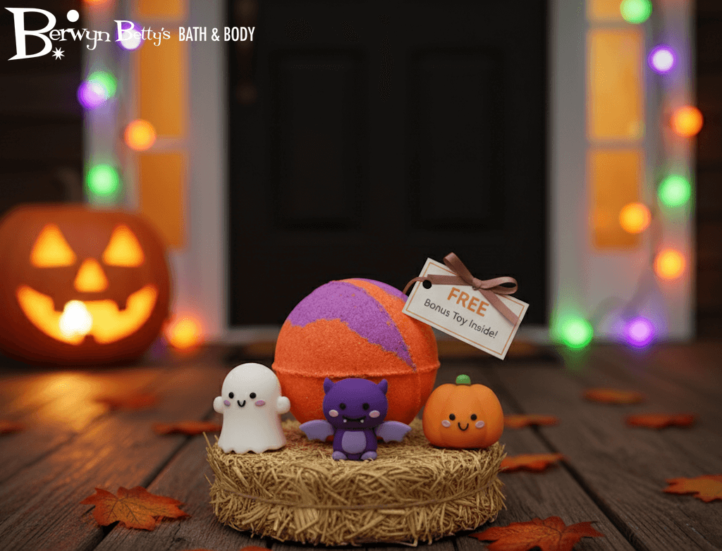 Halloween Kids Bath Bomb with Halloween Figurine Inside - Berwyn Betty's Bath & Body Shop