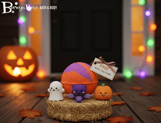 Halloween Kids Bath Bomb with Halloween Figurine Inside - Berwyn Betty's Bath & Body Shop