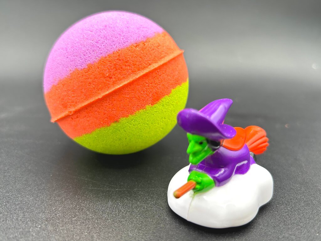 Halloween Kids Bath Bomb with Witch Pullback Racer Toy Inside - Berwyn Betty's Bath & Body Shop