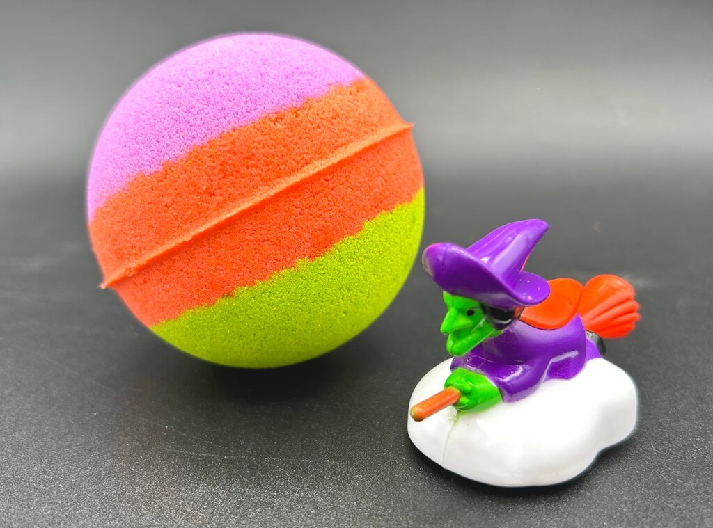 Halloween Kids Bath Bomb with Witch Pullback Racer Toy Inside - Berwyn Betty's Bath & Body Shop