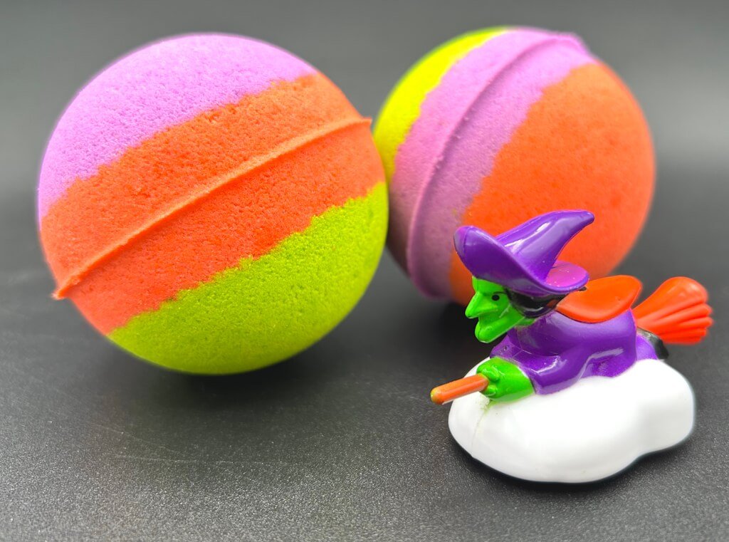 Halloween Kids Bath Bomb with Witch Pullback Racer Toy Inside - Berwyn Betty's Bath & Body Shop