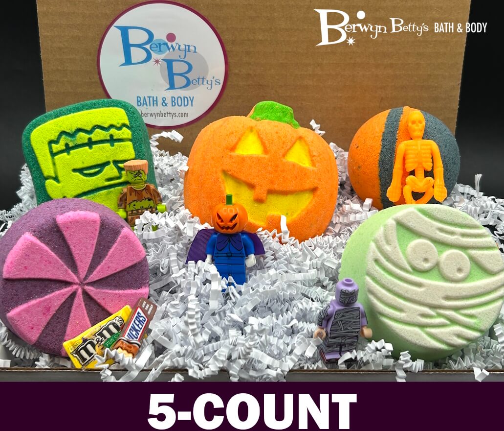 🎃HALLOWEEN Kids Bath Bombs Gift Box - 5 ct Spooky Surprises! - Berwyn Betty's Bath & Body Shop