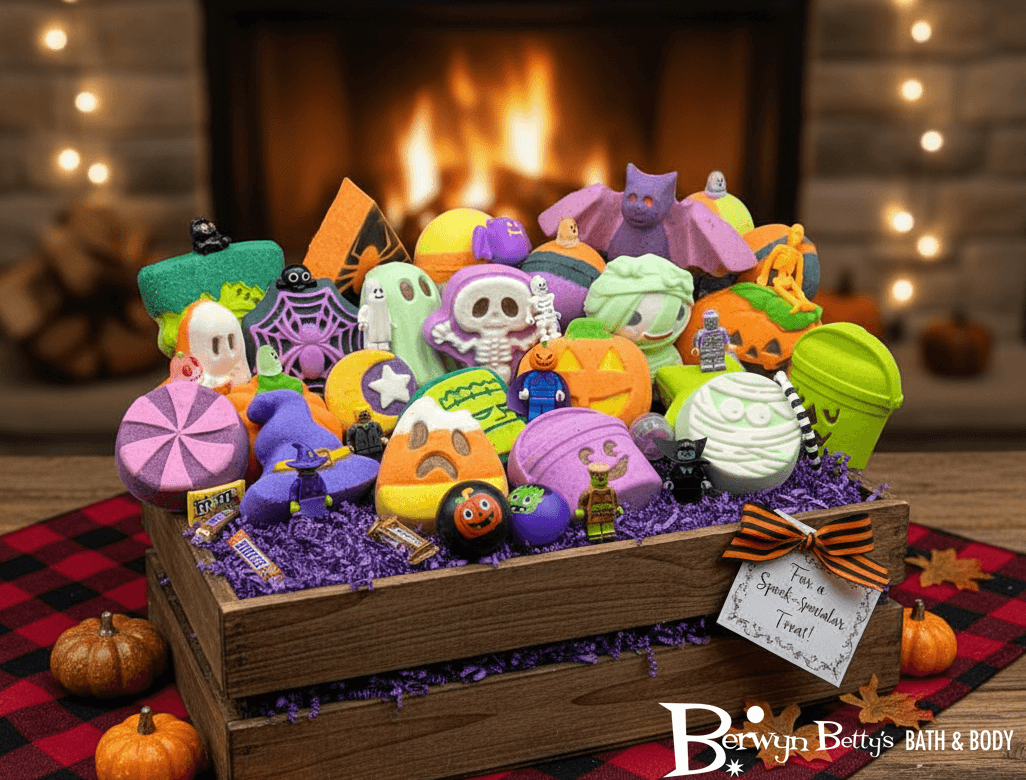 🎃HALLOWEEN Kids Bath Bombs Gift Box - 5 ct Spooky Surprises! - Berwyn Betty's Bath & Body Shop