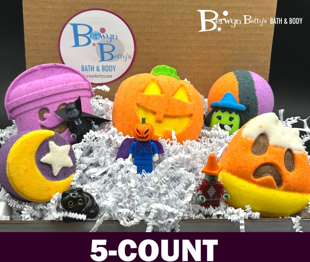 🎃HALLOWEEN Kids Bath Bombs Gift Box - 5 ct Spooky Surprises! - Berwyn Betty's Bath & Body Shop