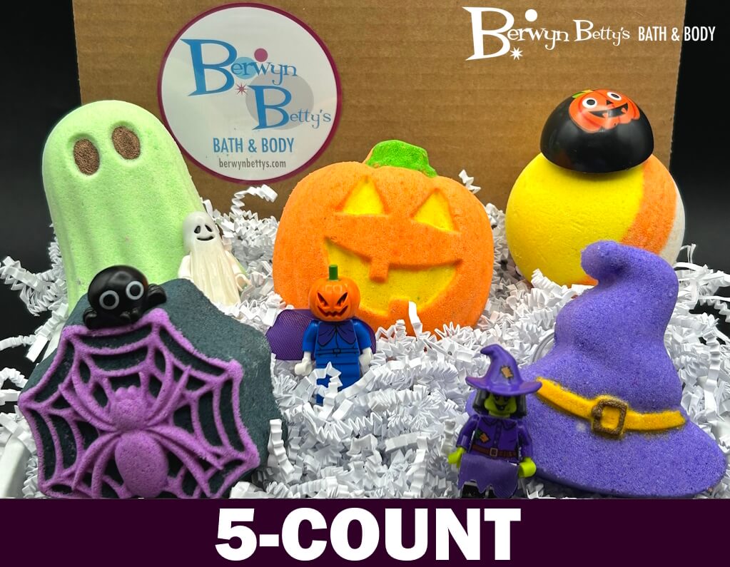 🎃HALLOWEEN Kids Bath Bombs Gift Box - 5 ct Spooky Surprises! - Berwyn Betty's Bath & Body Shop