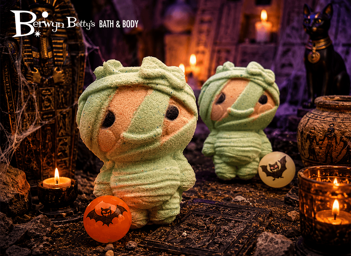 Halloween Mummy Bath Bomb for Kids with Surprise Bouncy Ball Toy Inside - Berwyn Betty's Bath & Body Shop