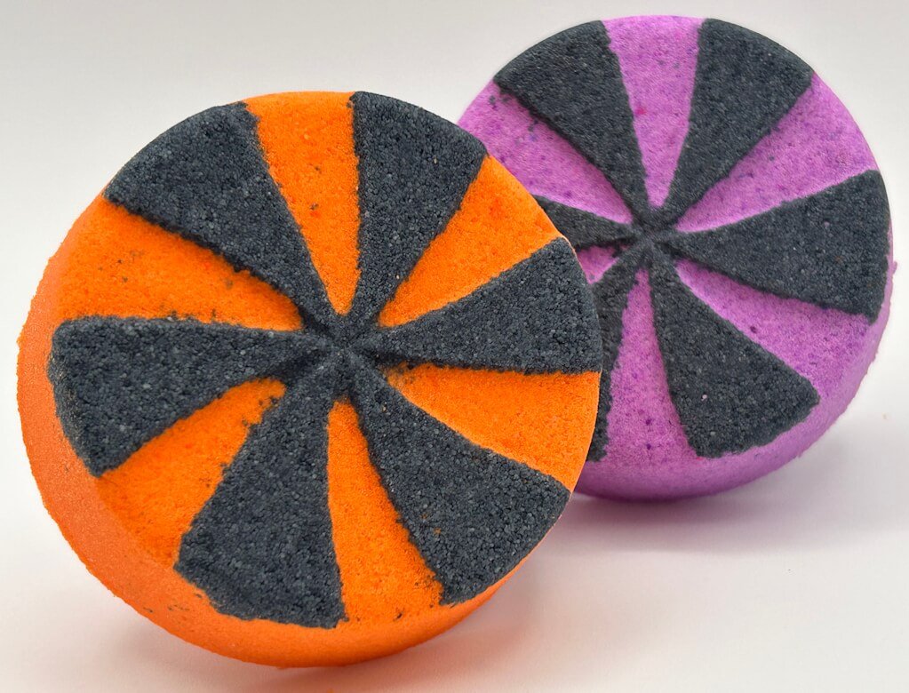 🍭 Halloween Pinwheel Candy Kids Bath Bomb with Candy Trinkets Inside - Berwyn Betty's Bath & Body Shop