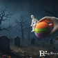 💀 Halloween Striped Kids Bath Bomb with Stretchy Skeleton Inside - Berwyn Betty's Bath & Body Shop