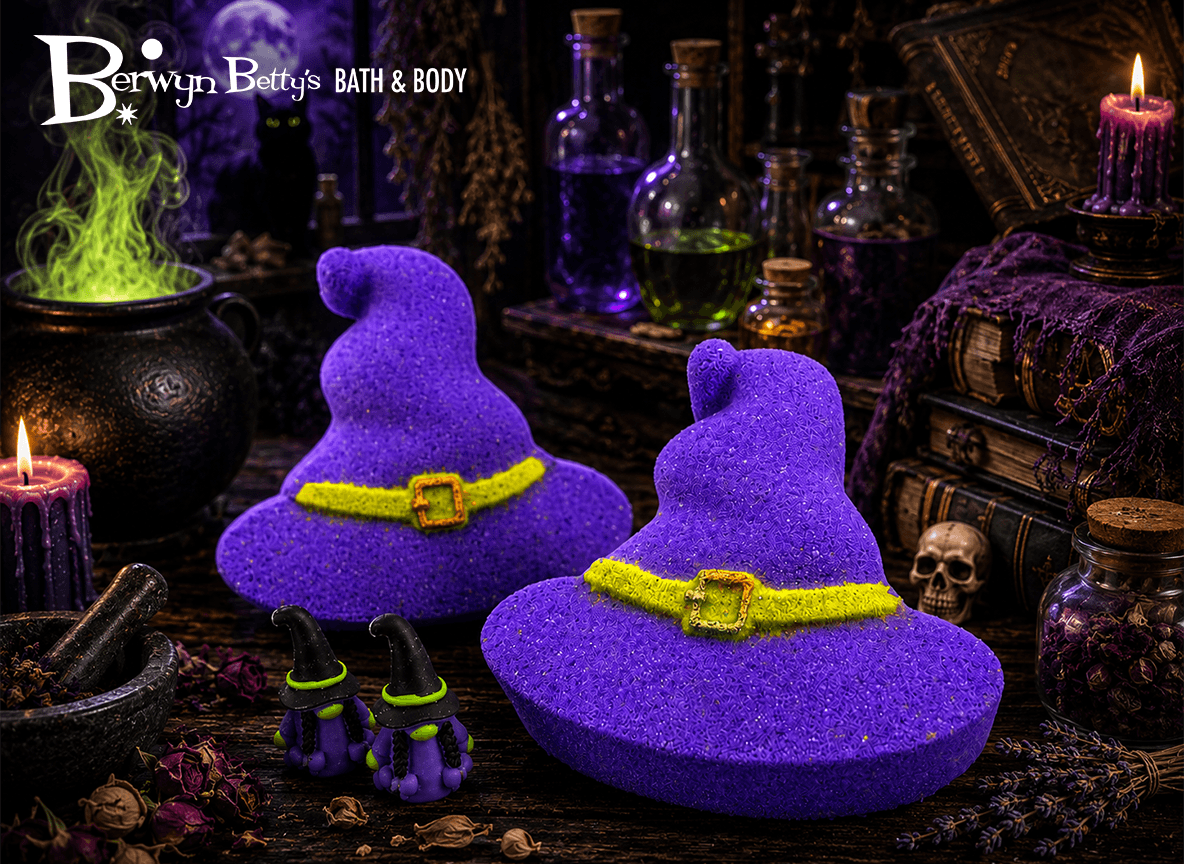 Halloween Witch's Hat Bath Bomb for Kids with Surprise Witch Gnome Toy Inside - Berwyn Betty's Bath & Body Shop