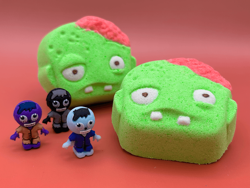 Halloween Zombie Face Bath Bomb for Kids with Surprise Zombie Toy Inside - Berwyn Betty's Bath & Body Shop