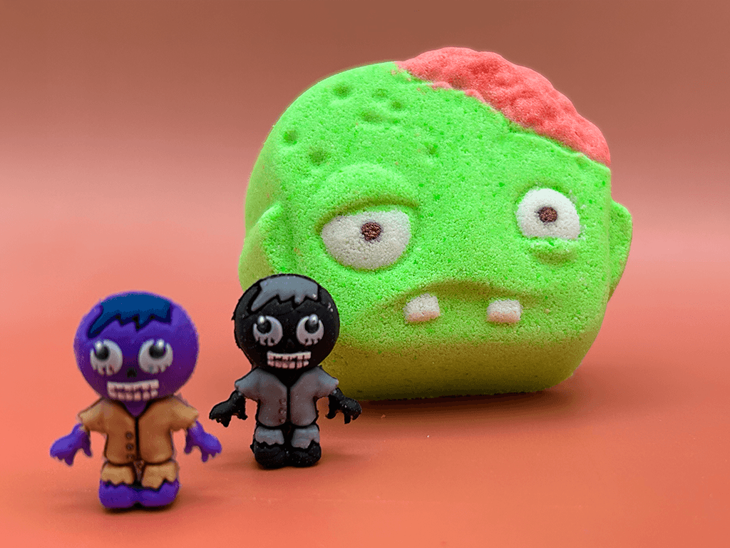 Halloween Zombie Face Bath Bomb for Kids with Surprise Zombie Toy Inside - Berwyn Betty's Bath & Body Shop