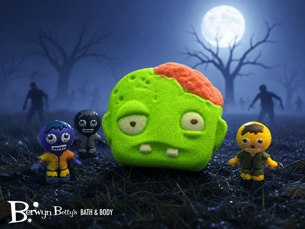 Halloween Zombie Face Bath Bomb for Kids with Surprise Zombie Toy Inside - Berwyn Betty's Bath & Body Shop