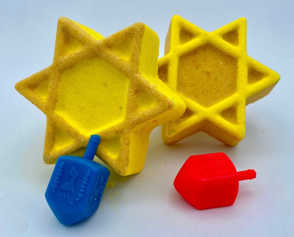 Hanukkah Kids Bath Bomb Gift Box with Toys Inside - 3 ct - Berwyn Betty's Bath & Body Shop