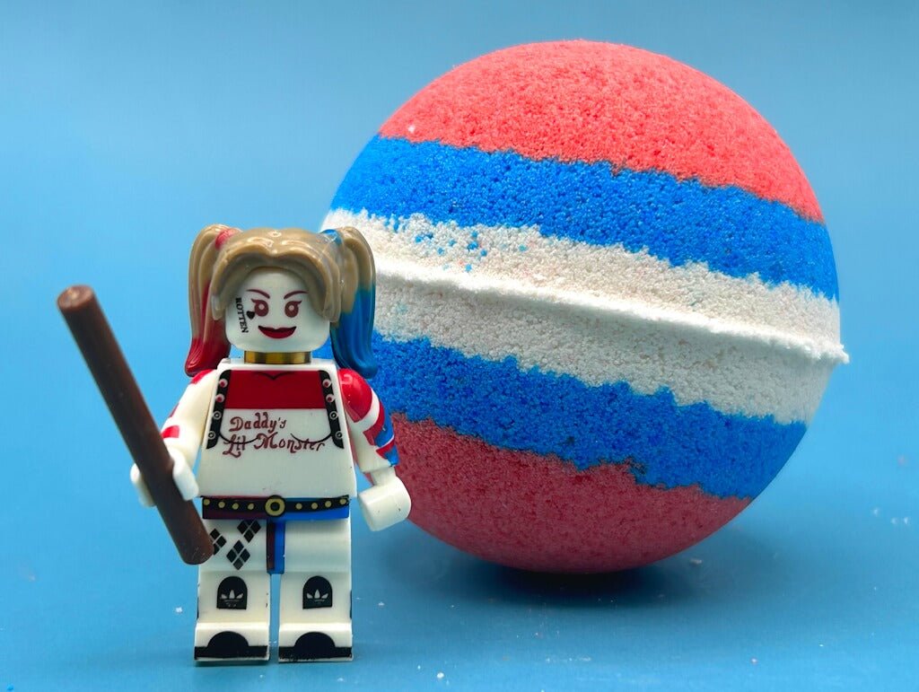 HARLEQUIN Kids Bath Bomb with Harlequin Minifigure Toy - Limited Edition - Berwyn Betty's Bath & Body Shop