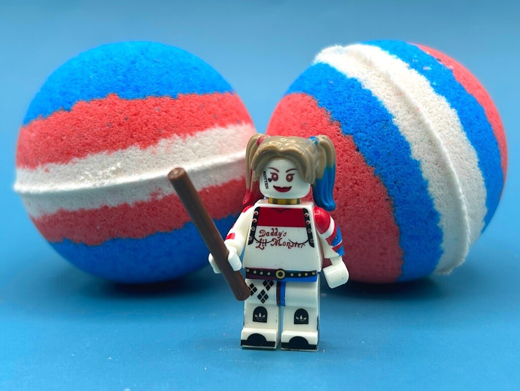 HARLEQUIN Kids Bath Bomb with Harlequin Minifigure Toy - Limited Edition - Berwyn Betty's Bath & Body Shop