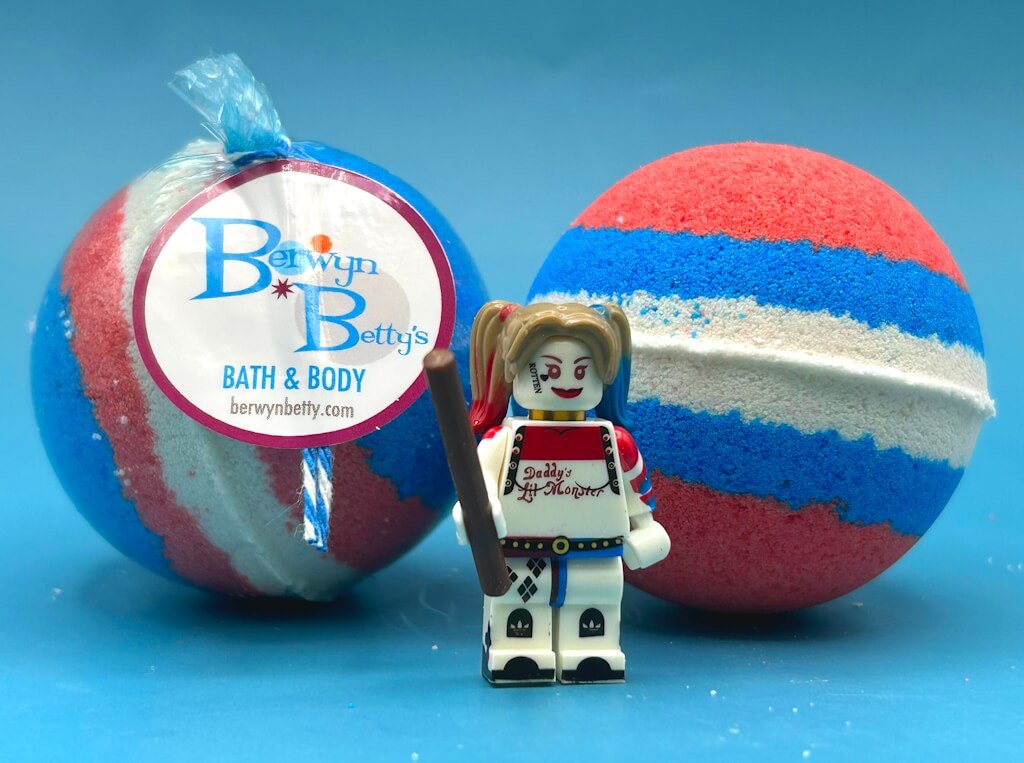 HARLEQUIN Kids Bath Bomb with Harlequin Minifigure Toy - Limited Edition - Berwyn Betty's Bath & Body Shop