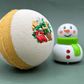 Holiday Kids Bath Bomb with Holiday Figure Pullback Racer Inside - White/Gold - Berwyn Betty's Bath & Body Shop