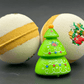 Holiday Kids Bath Bomb with Holiday Figure Pullback Racer Inside - White/Gold - Berwyn Betty's Bath & Body Shop