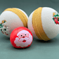 Holiday Kids Bath Bomb with Holiday Figure Pullback Racer Inside - White/Gold - Berwyn Betty's Bath & Body Shop